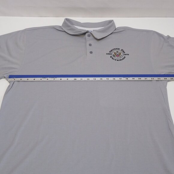 Vietnam Era Veteran Polo XXL Embossed Eagle VetFriends Gray Vapor Apparel Shirt - Picture 9 of 9